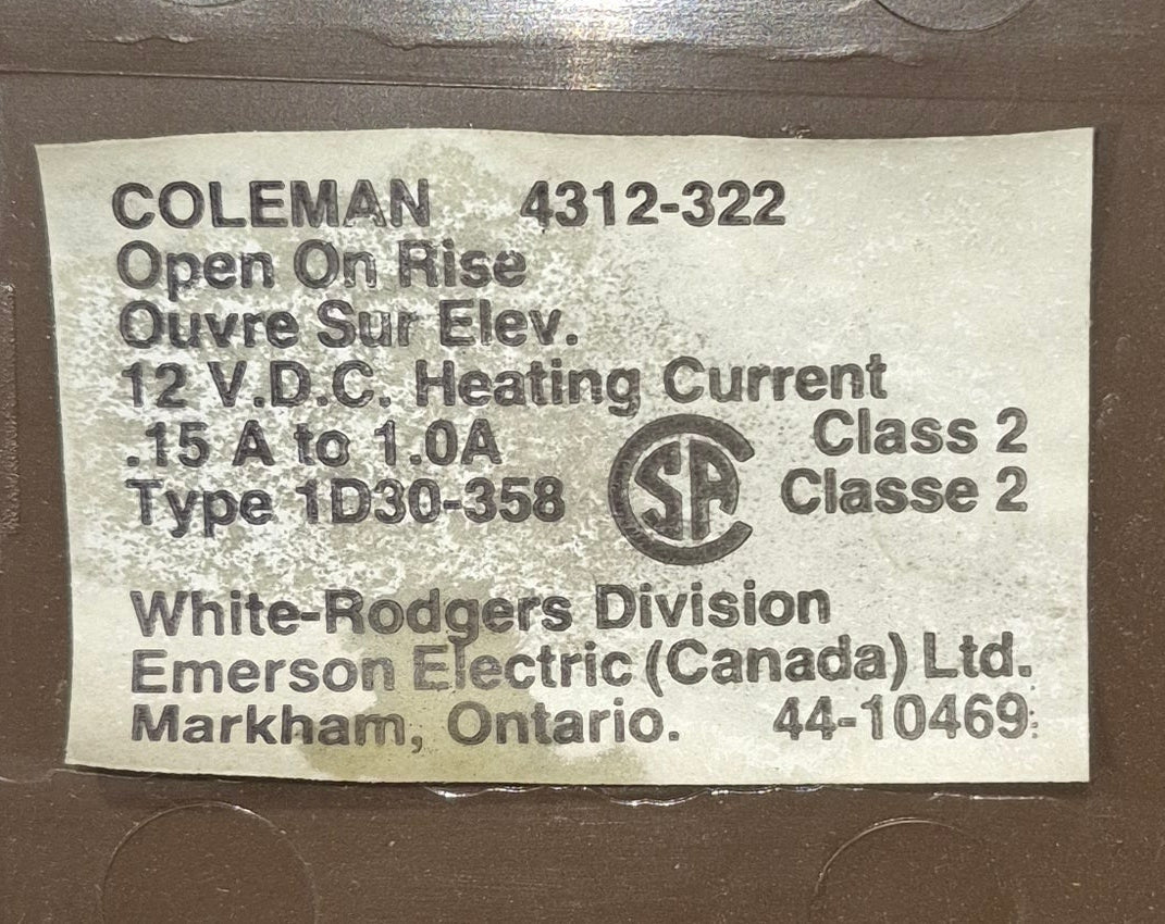 Used Coleman Analog Wall Thermostat - 4312 - 322 - Young Farts RV Parts