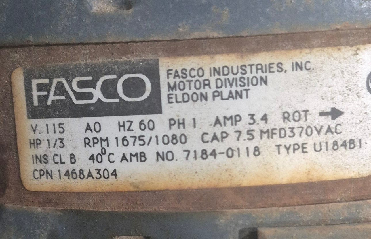 Used Coleman (FASCO) A/C Motor Assembly - 1468A304 - Young Farts RV Parts