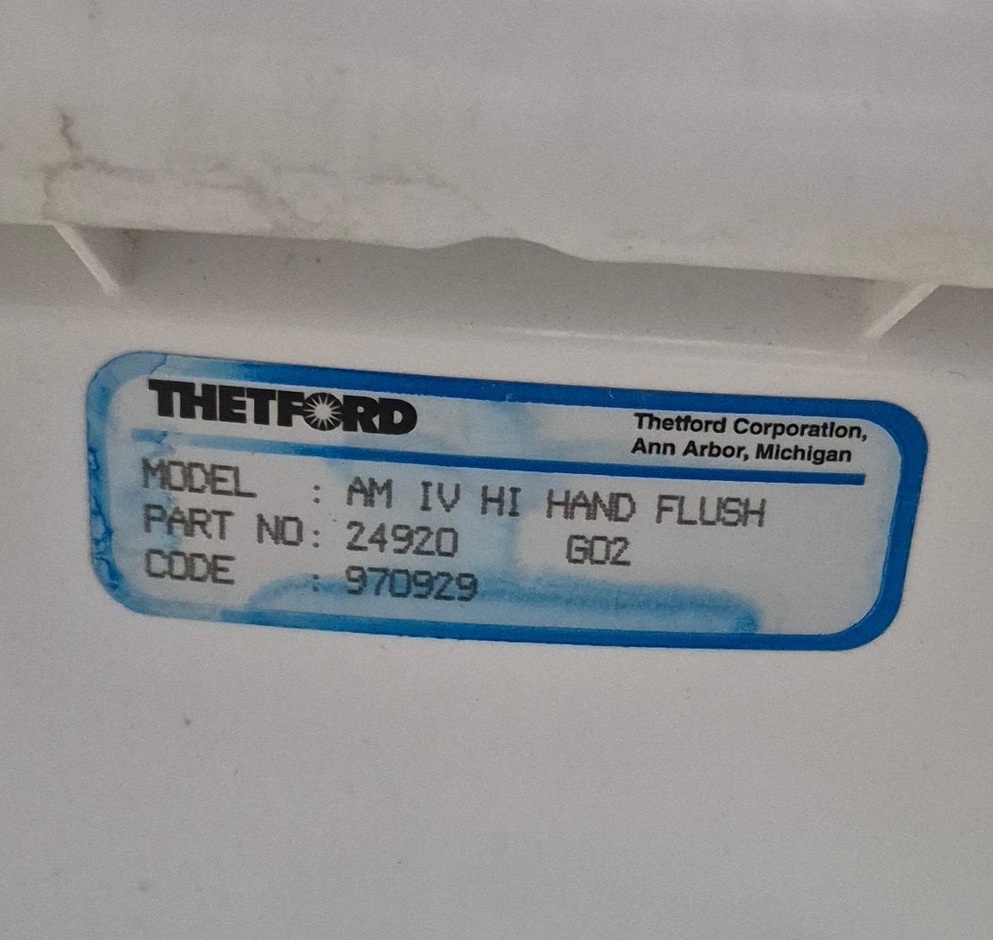 Used Complete Thetford Toilet, Hand Flush, High Profile, Off - White - AQUA MAGIC IV , 24920 - Young Farts RV Parts