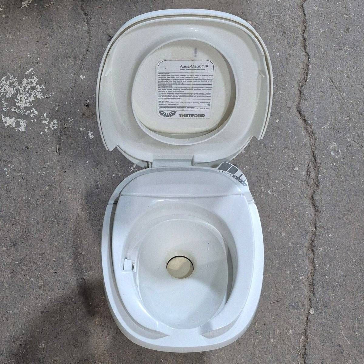 Used Complete Thetford Toilet, High Profile, Hand Flush - AQUA MAGIC IV , 24920 , AMIV - Young Farts RV Parts