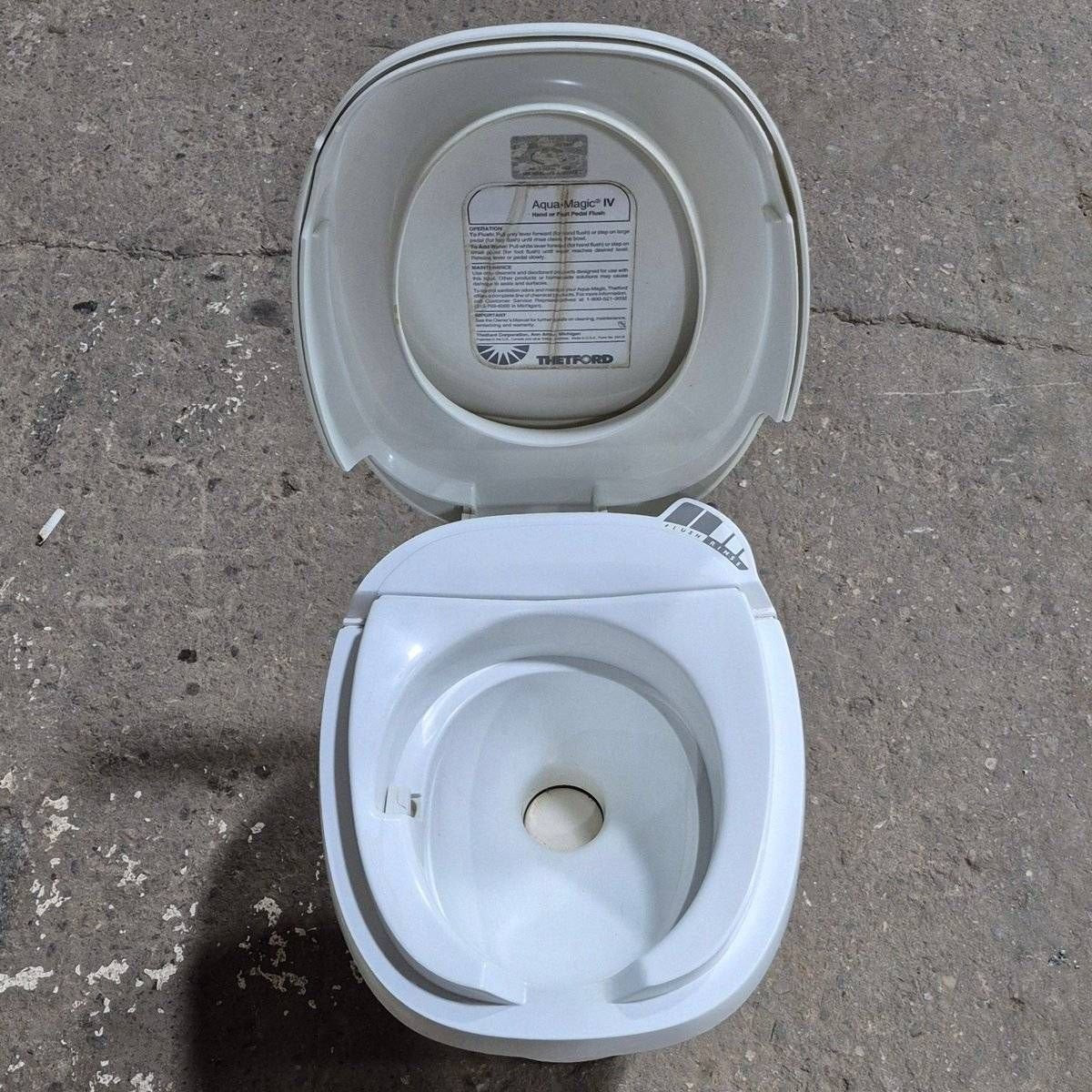 Used Complete Thetford Toilet, High Profile, Hand Flush - AQUA MAGIC IV , 24920 , AMIV - Young Farts RV Parts