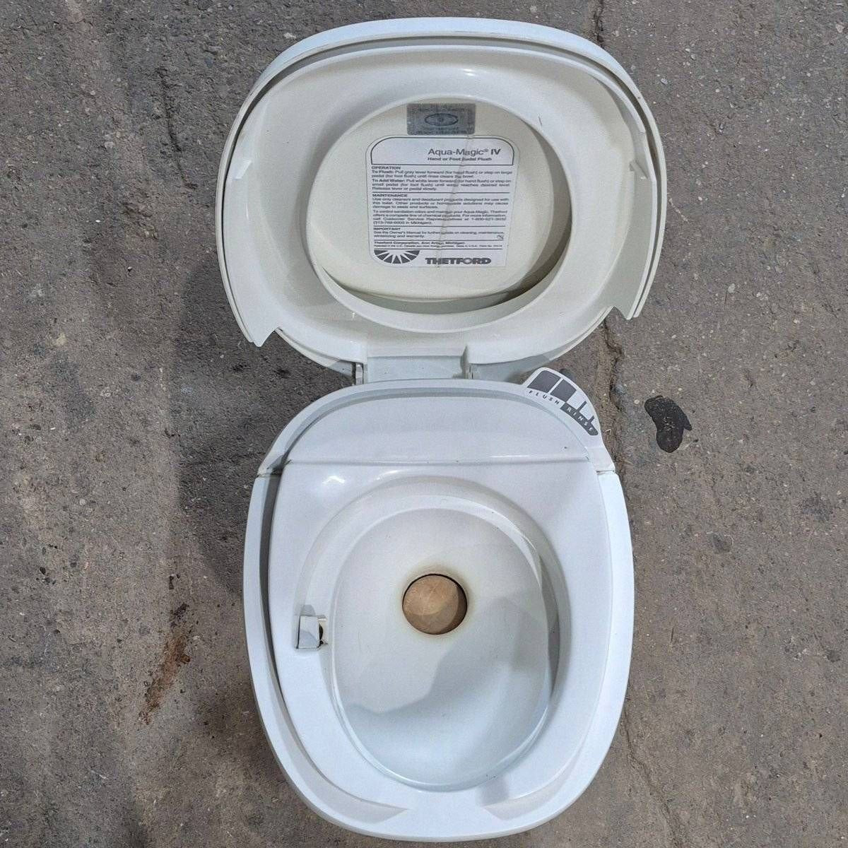Used Complete Thetford Toilet, High Profile, Hand Flush - AQUA MAGIC IV , 24920 , AMIV - Young Farts RV Parts