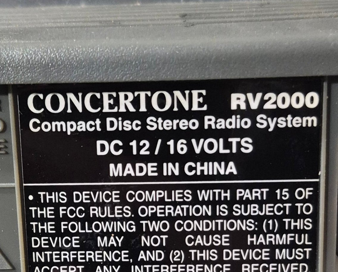 Used Concertone RV Radio - RV - 2000 - Young Farts RV Parts