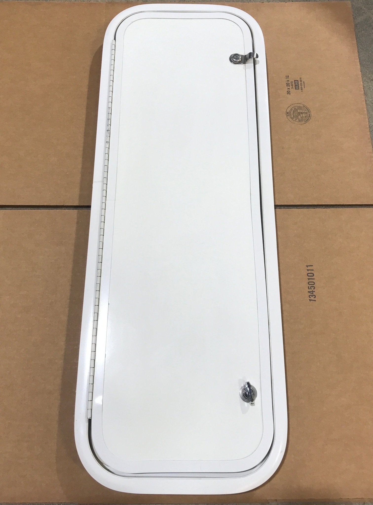 Used Corner Radius Cargo Door 35 3/4" W x 11 3/4" H x 2"D - Young Farts RV Parts