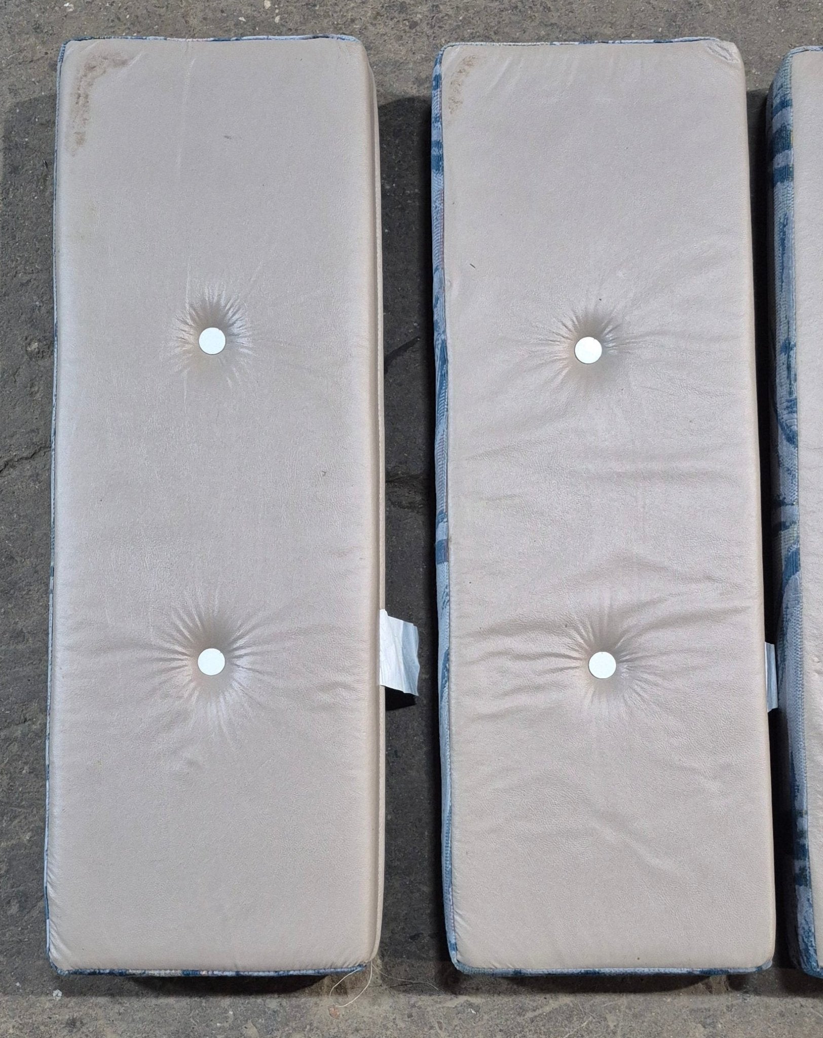 Used Dinette Cushion Set - 4 piece - 2 @ 37" x 21 1/2" x 4" D , 2 @ 37" x 12 1/2" x 4" D - Young Farts RV Parts