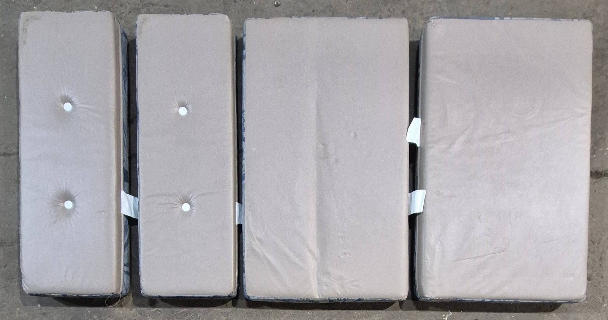 Used Dinette Cushion Set - 4 piece - 2 @ 37" x 21 1/2" x 4" D , 2 @ 37" x 12 1/2" x 4" D - Young Farts RV Parts