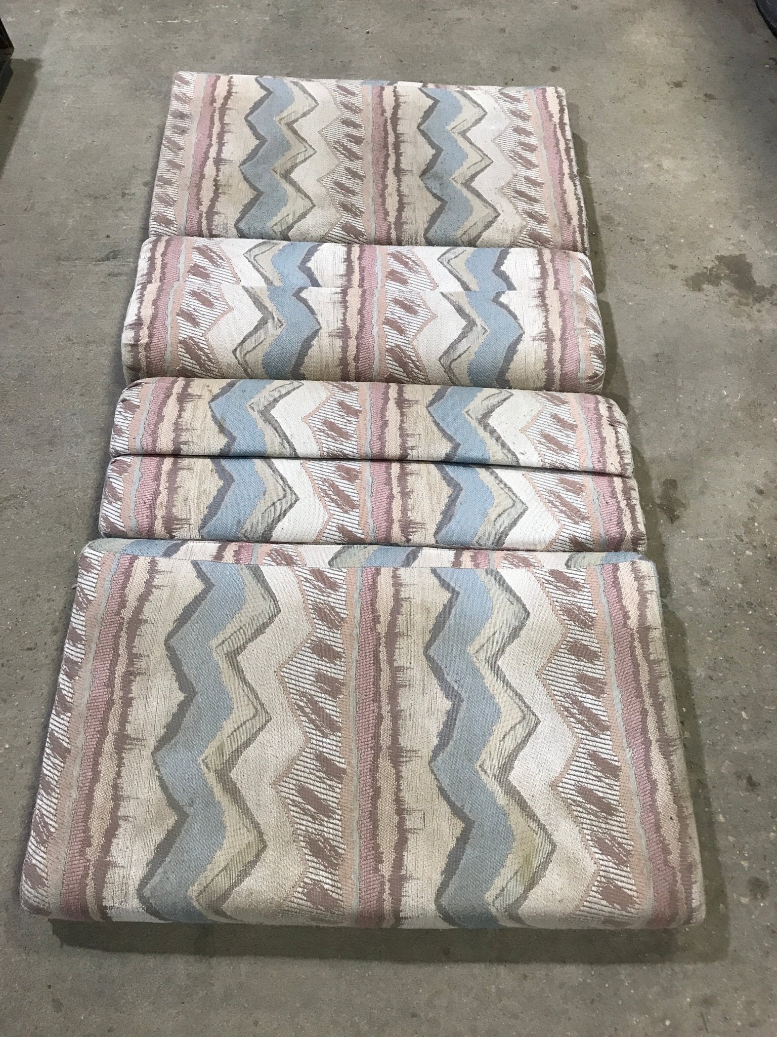 Used Dinette Cushion Set - 4 piece: 2 @ 38" X 22" X 4" D, 2 @ 38" X 14" X 4" D - Young Farts RV Parts