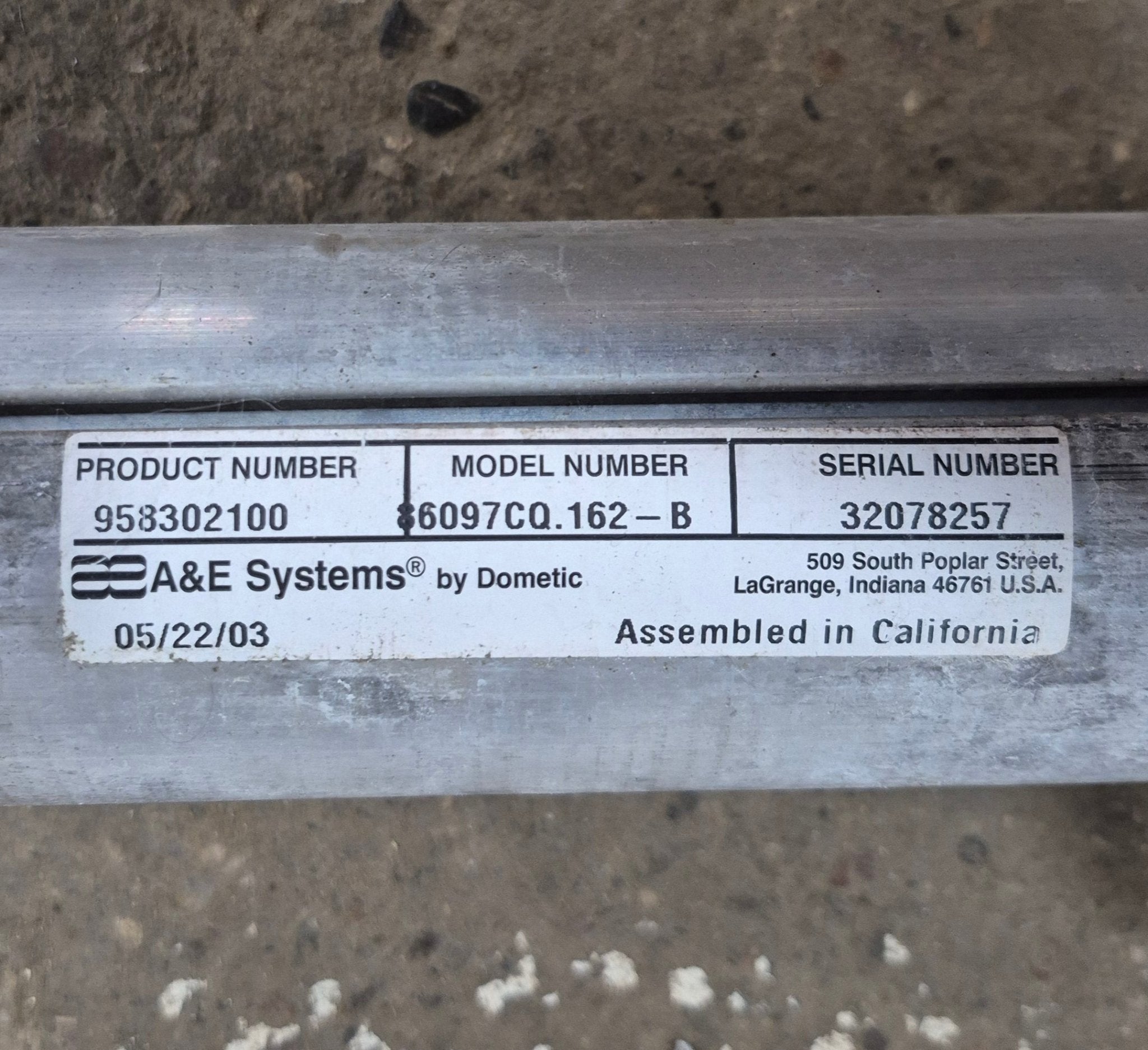 Used Dometic/ A&E Deluxe Plus Window Awning 163" - Young Farts RV Parts