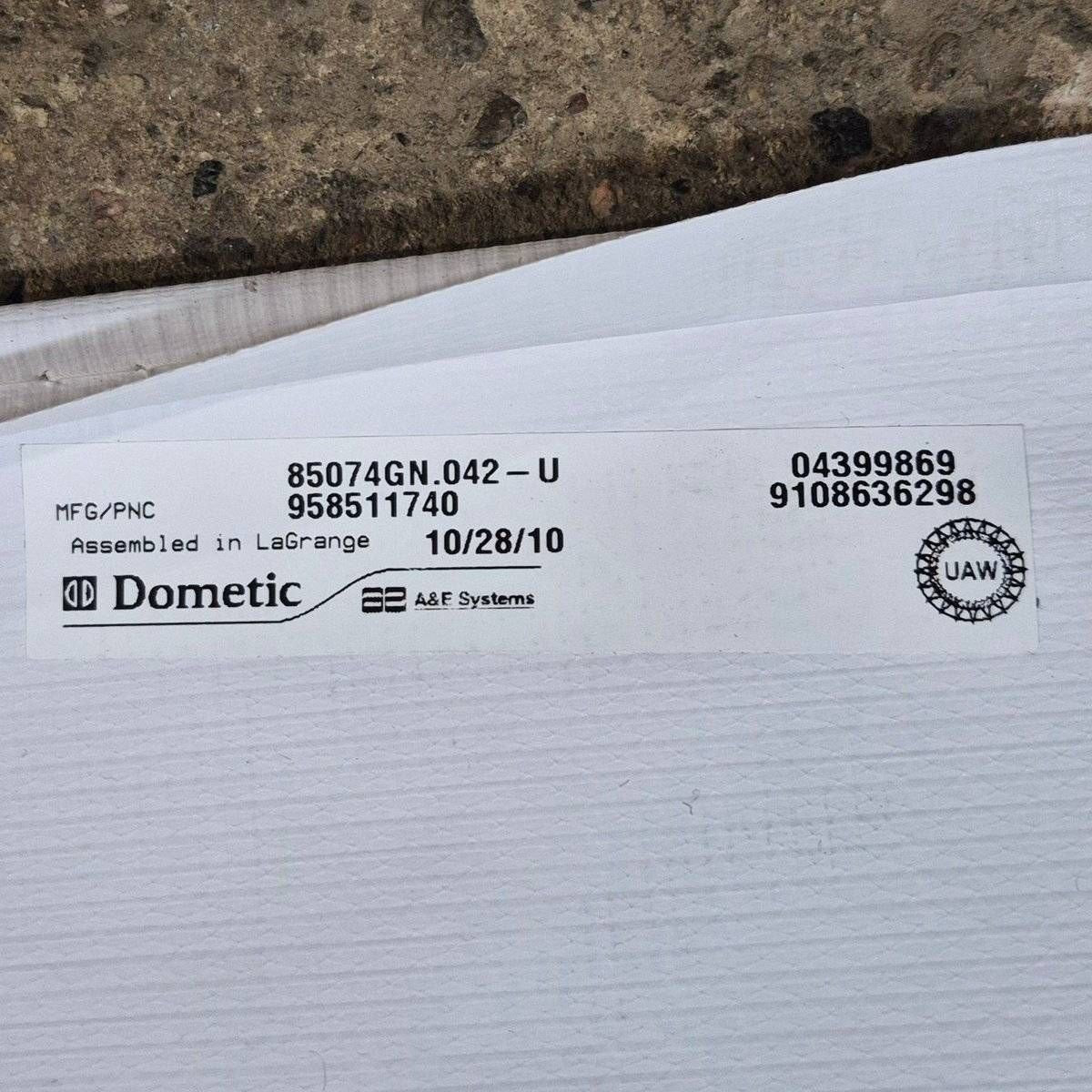 Used Dometic/ A&E Deluxe Plus Window Awning, Black Hardware, 3' - 85074GN.042 - Young Farts RV Parts