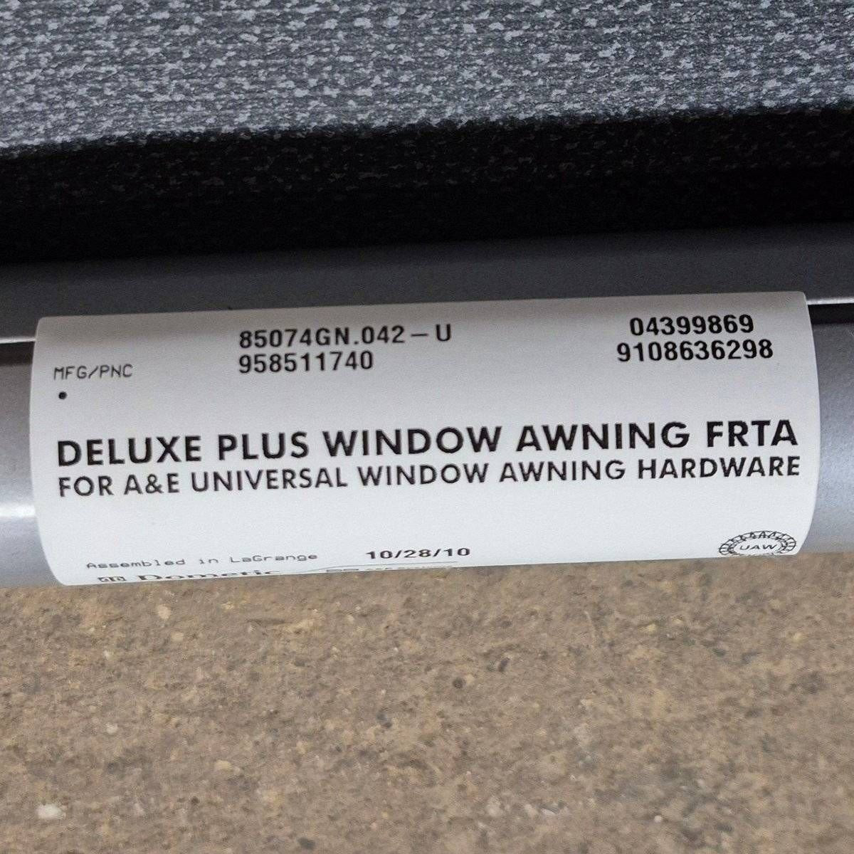 Used Dometic/ A&E Deluxe Plus Window Awning, Black Hardware, 3' - 85074GN.042 - Young Farts RV Parts