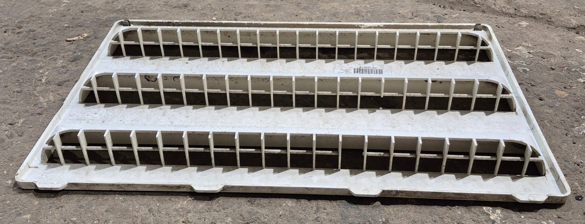 Used Dometic Air Intake Side Refrigerator Vent, Off White, No Frame - 3102277.021 - Young Farts RV Parts