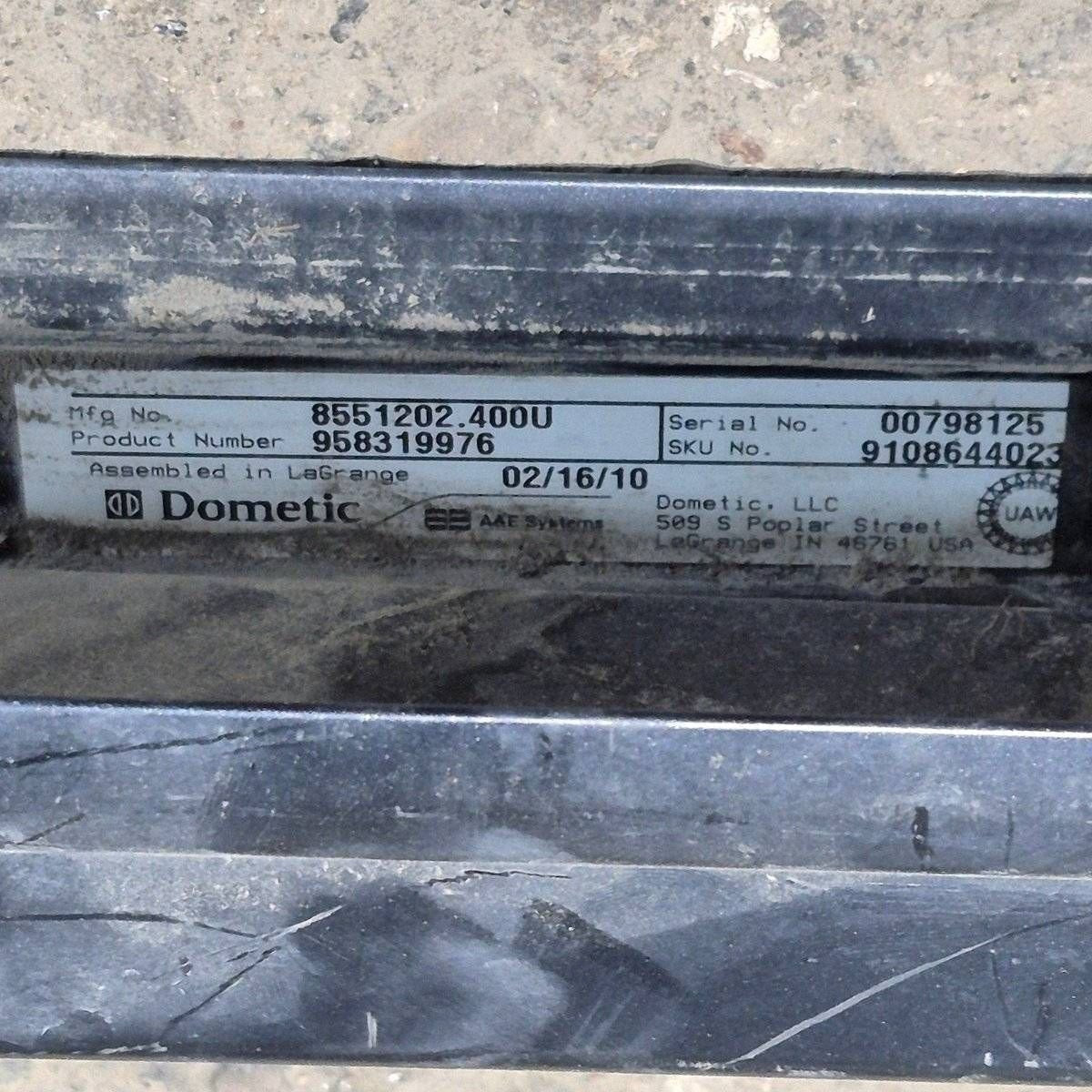 Used Dometic Awning Arm, Drive (Front) Powered, Black, 65 1/2