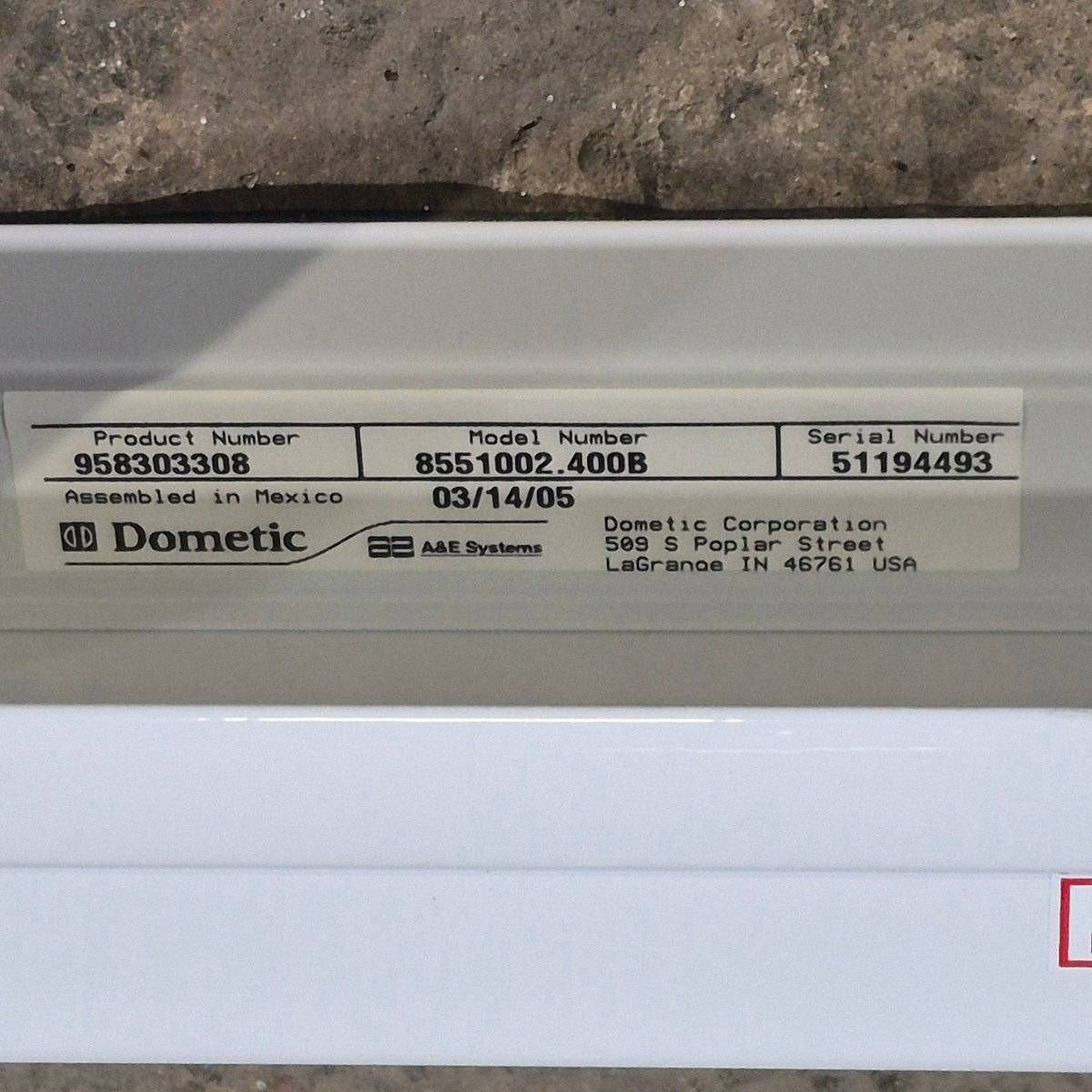 Used Dometic Awning Arm, Drive (Front) Powered, White, 65 1/2