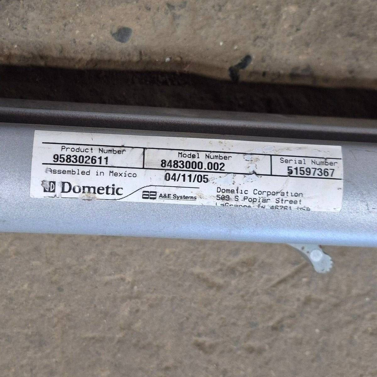 Used Dometic Awning Arm Set, Silver (Satin), 61