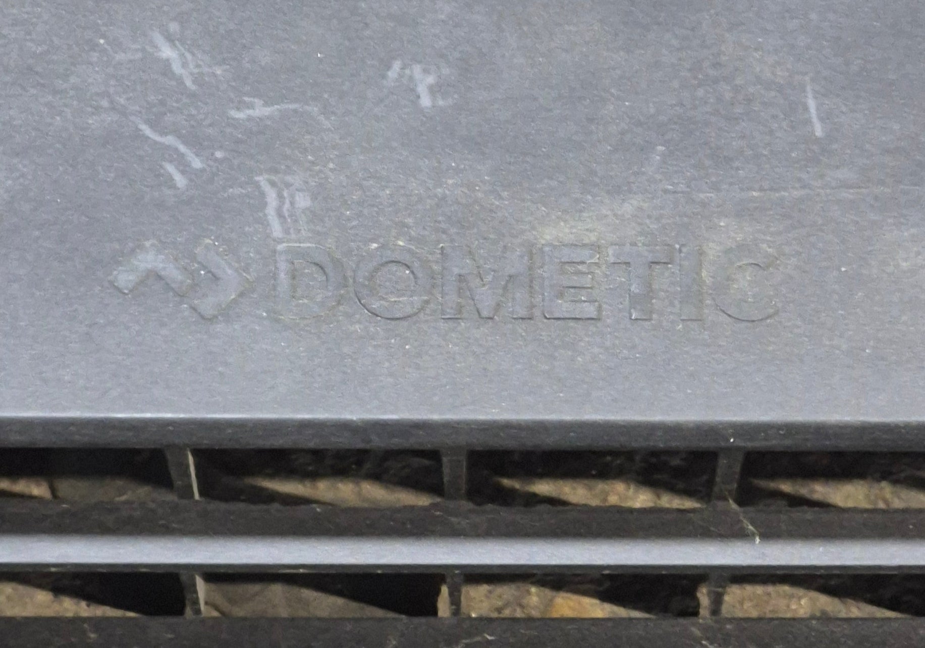 Used Dometic Black Air Intake Side Refrigerator Vent - HAS FRAME - Young Farts RV Parts