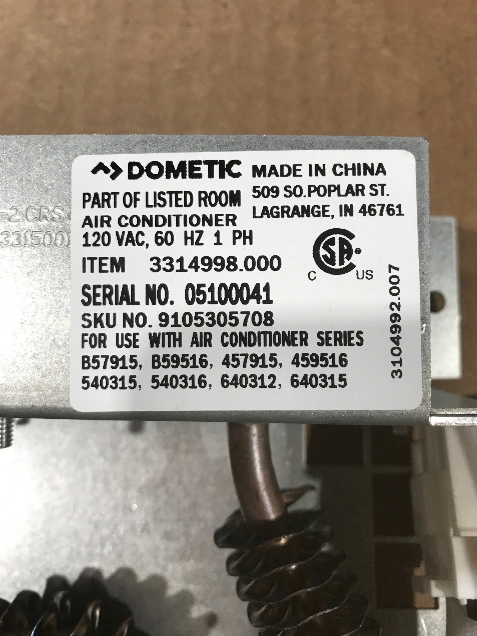 Used Dometic / Duo - therm Heat Strip, Non - Ducted - 3314998.000 - Young Farts RV Parts