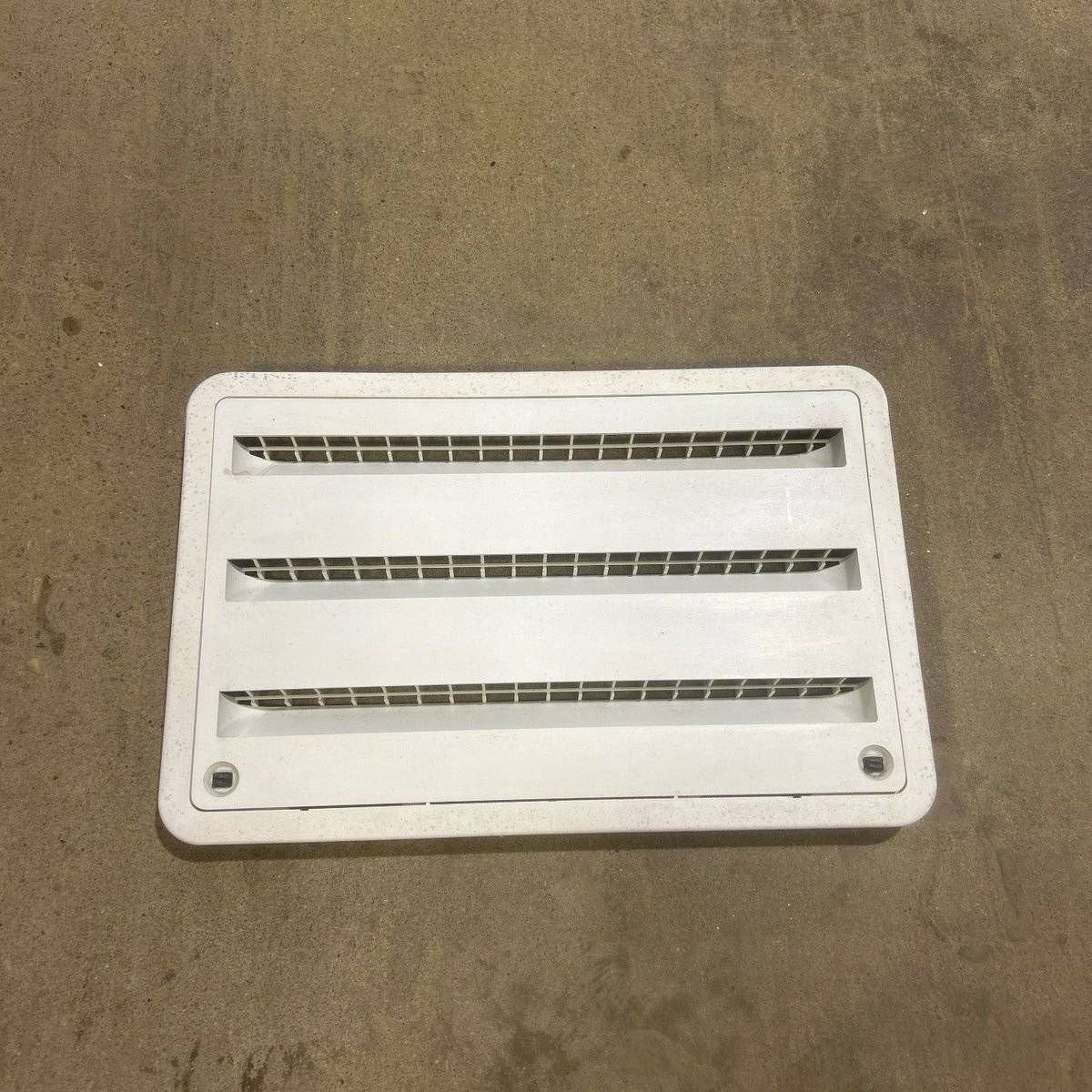 Used DOMETIC Off-White Air Intake Side Refrigerator Vent- HAS FRAME - Young Farts RV Parts