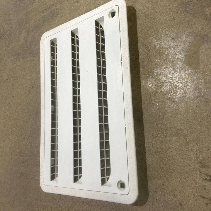 Used DOMETIC Off-White Air Intake Side Refrigerator Vent- HAS FRAME - Young Farts RV Parts