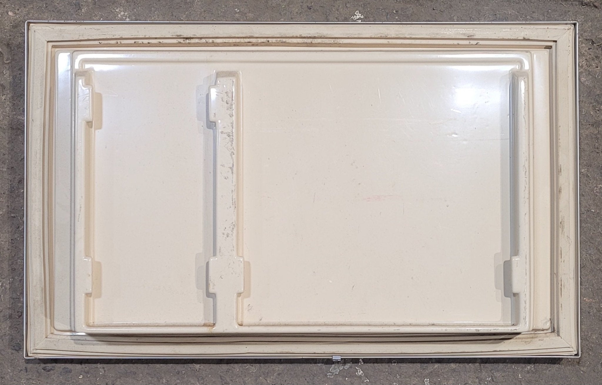 Used Dometic Refrigerator Freezer Door 2930926114 - 22 1/2" W x 13 3/4" H - Young Farts RV Parts