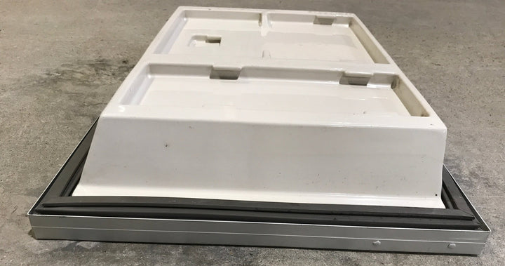 Used Dometic Refrigerator Freezer Door 2930930132 - 24 1/2" W x 16 1/2" H - Young Farts RV Parts