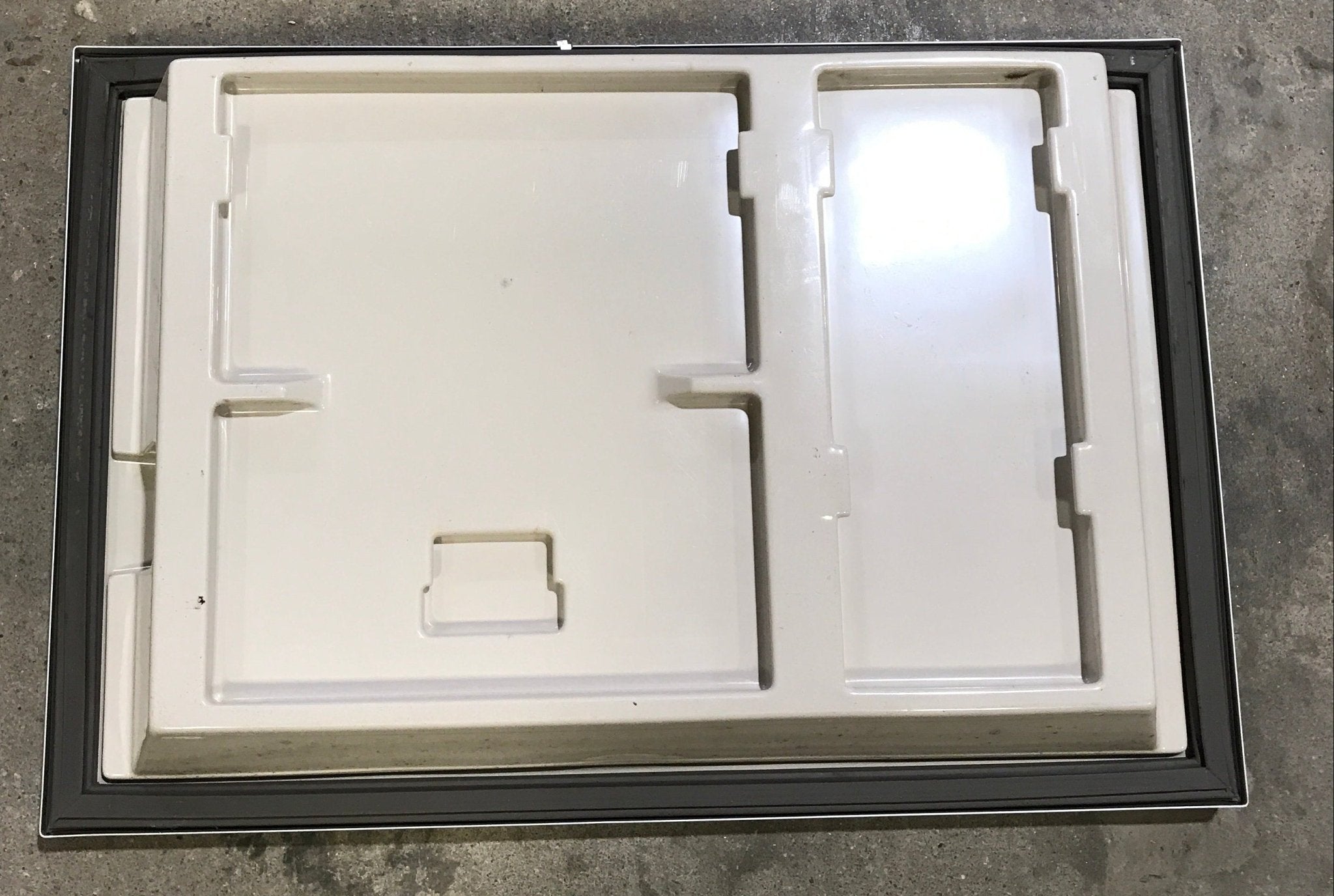 Used Dometic Refrigerator Freezer Door 2930930132 - 24 1/2" W x 16 1/2" H - Young Farts RV Parts