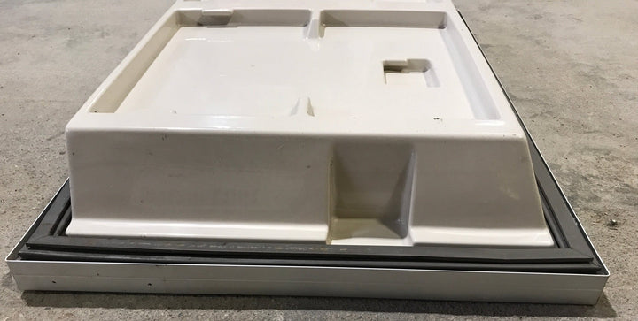 Used Dometic Refrigerator Freezer Door 2930930132 - 24 1/2" W x 16 1/2" H - Young Farts RV Parts