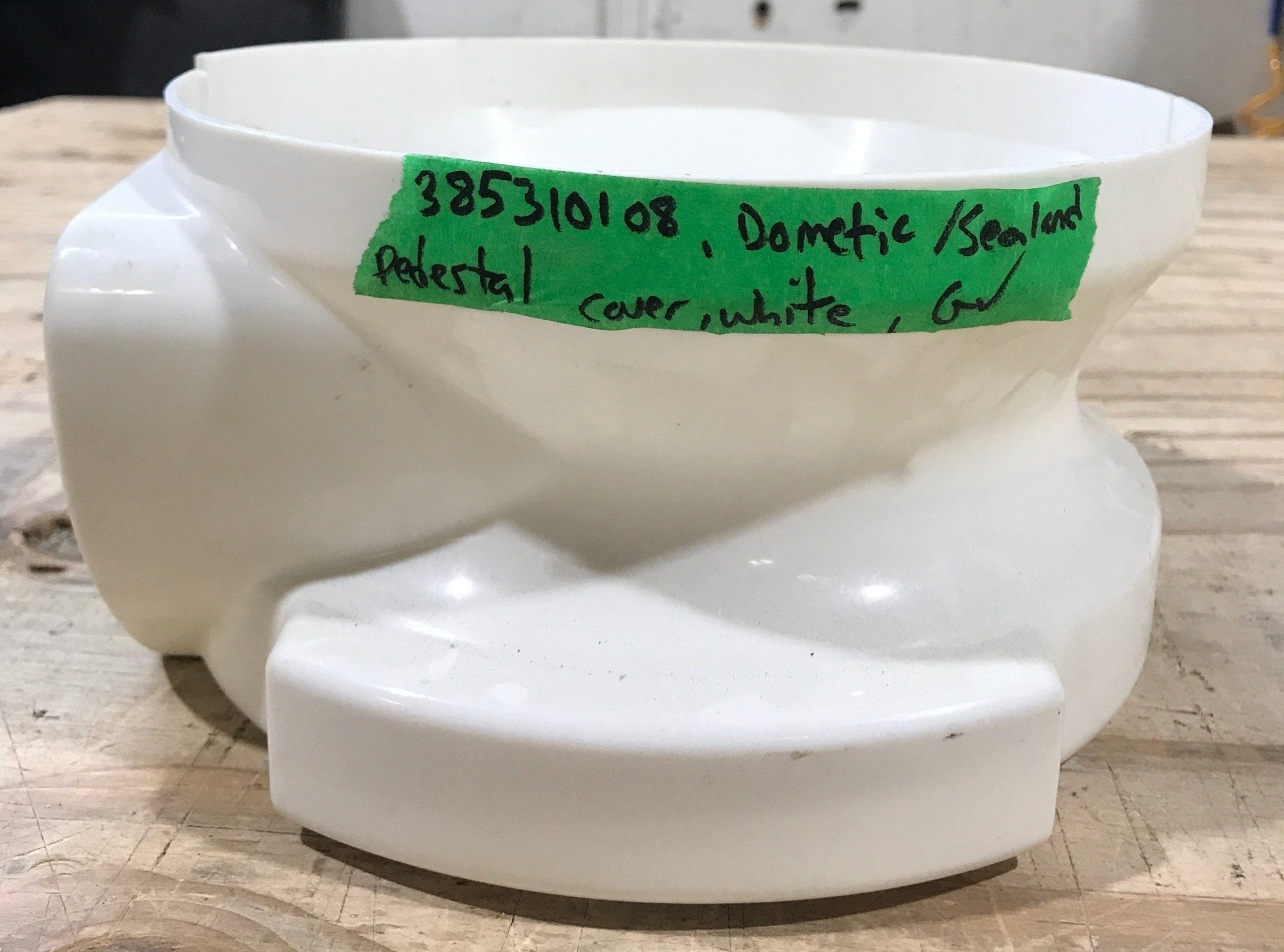 Used Dometic Toilet Base Cover, Short, White - 385310108 - Young Farts RV Parts