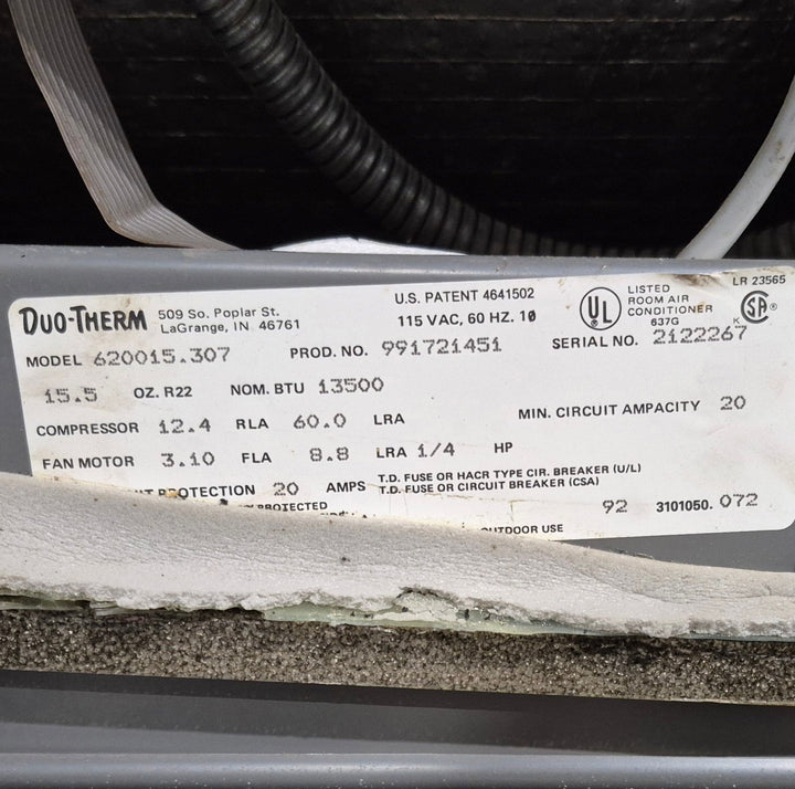 Used Duo - Therm Air Conditioner Head Unit 620015.307 - 13500 BTU Cool Only - Young Farts RV Parts
