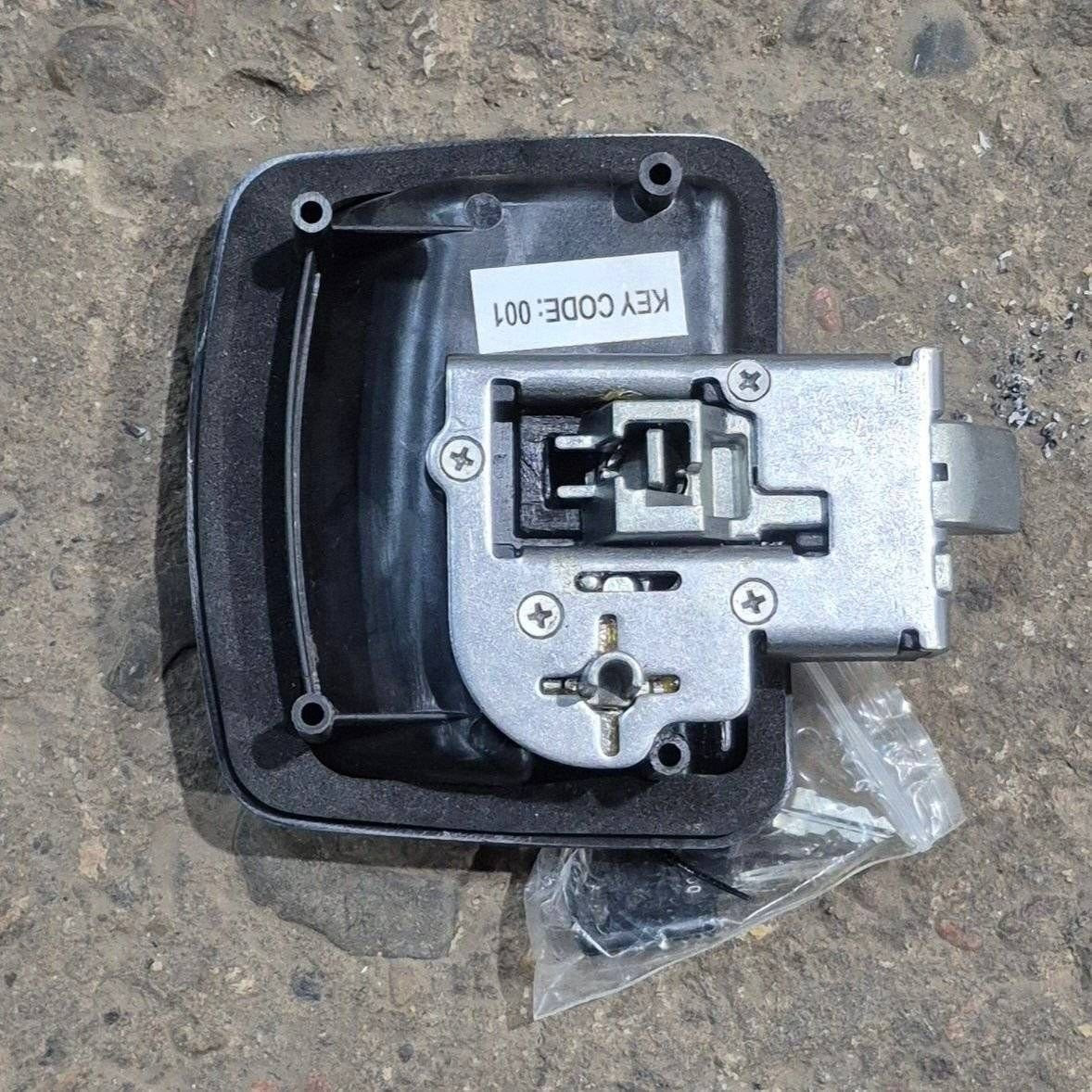 Used FIC Entry Door Lock Faceplate, With Deadbolt, Black - Leonardo - Young Farts RV Parts