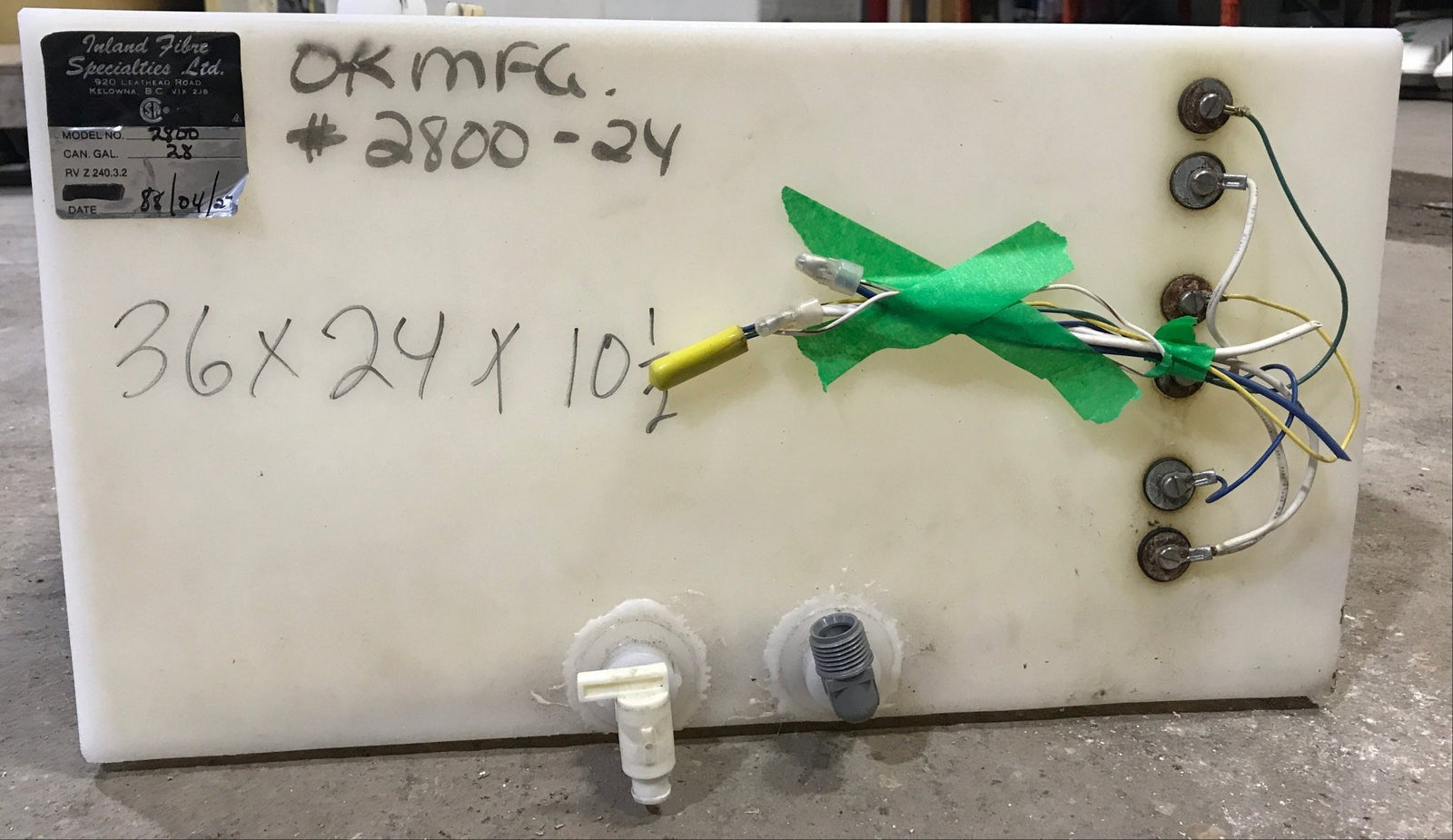 Used Fresh Water Tank 10 1/2