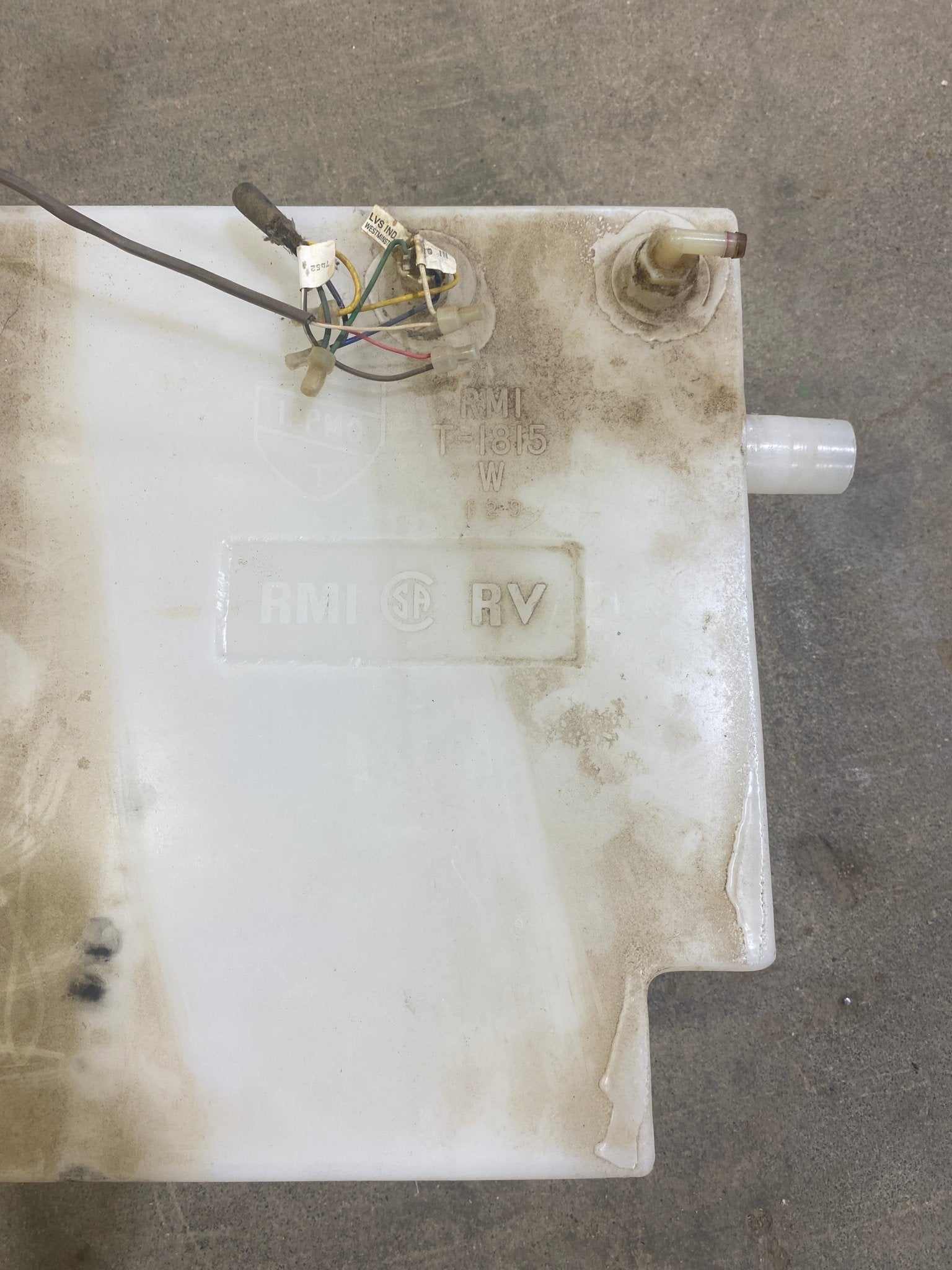 Used Fresh Water Tank 10” W x 16” H x 41 1/2" L - Young Farts RV Parts