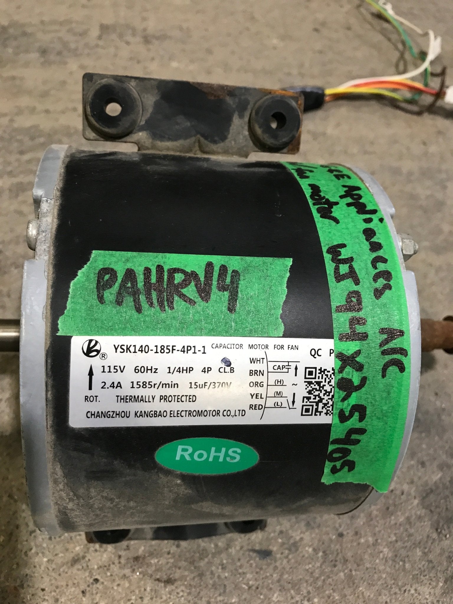 USED G&E APPLIANCES A/C FAN MOTOR WJ94X5405 - Young Farts RV Parts