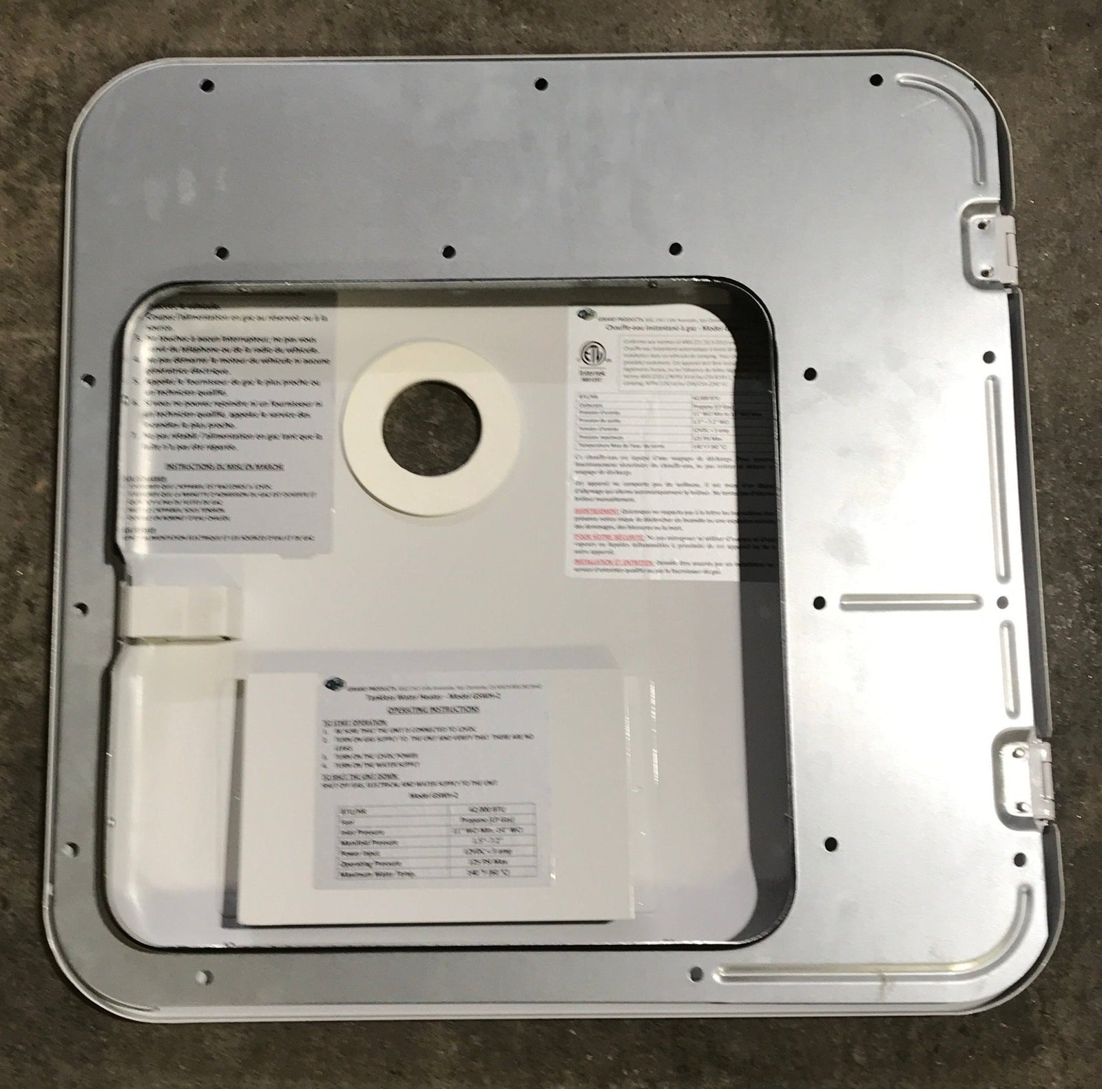 Used Girard 10 Gallon Water Heater Door Kit, White - 2GWHDAS10 - Young Farts RV Parts
