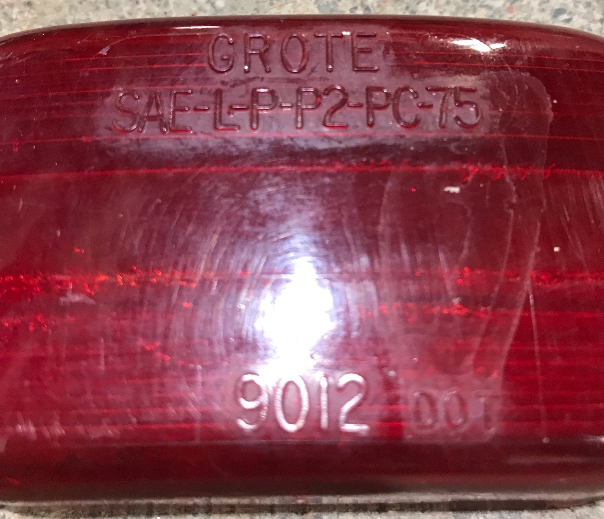 Used Grote 9012 - SAE - L - P - P2 - PC - 75 Replacement Lens for Marker Light - Red - Young Farts RV Parts