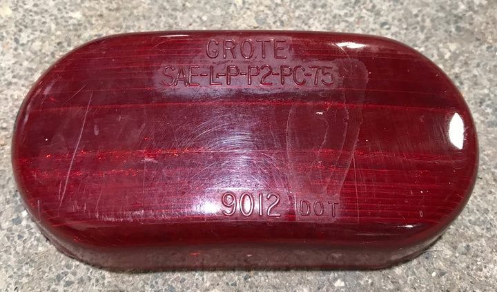 Used Grote 9012 - SAE - L - P - P2 - PC - 75 Replacement Lens for Marker Light - Red - Young Farts RV Parts