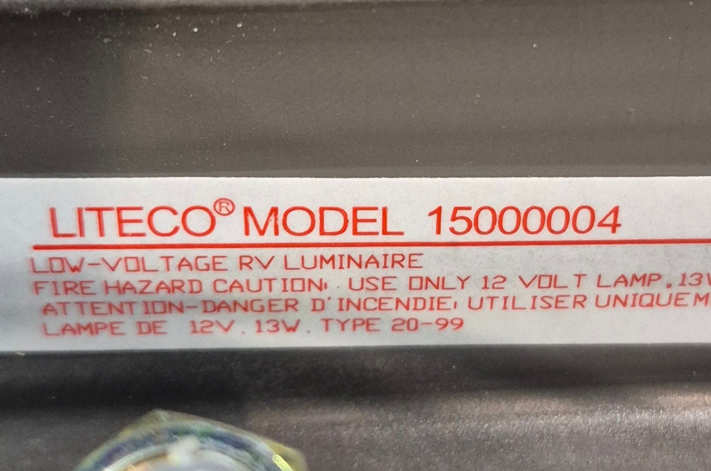 Used Interior Vanity Light Fixture - Young Farts RV Parts