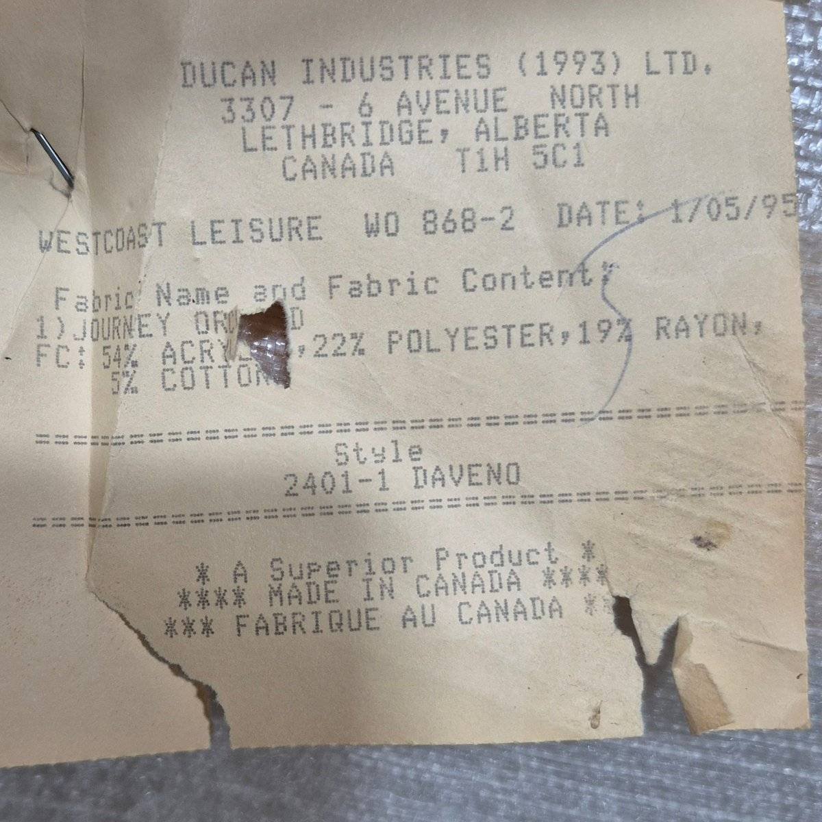 Used Jackknife RV Sofa - 72 1/4