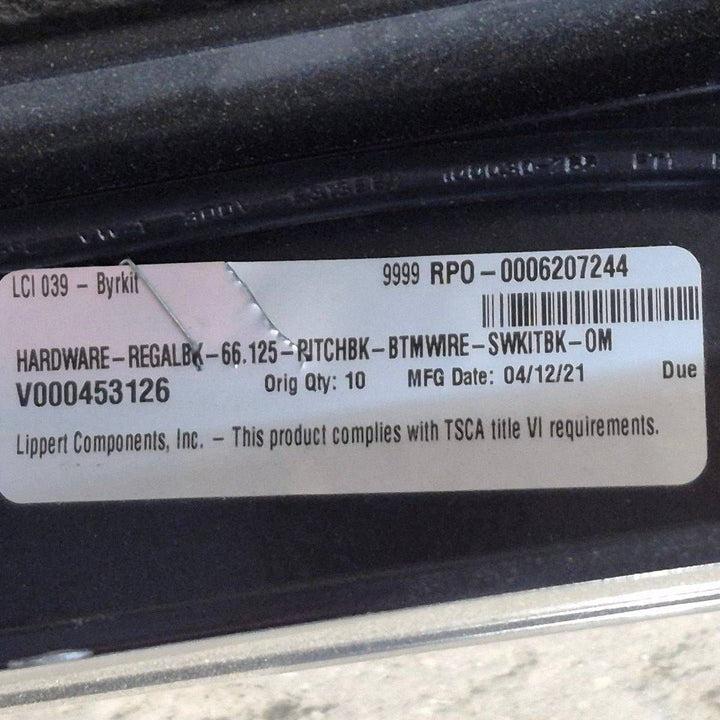 Used Lippert Awning Arm, Drive (Front) Powered, Black, 66" - 266169 - Young Farts RV Parts