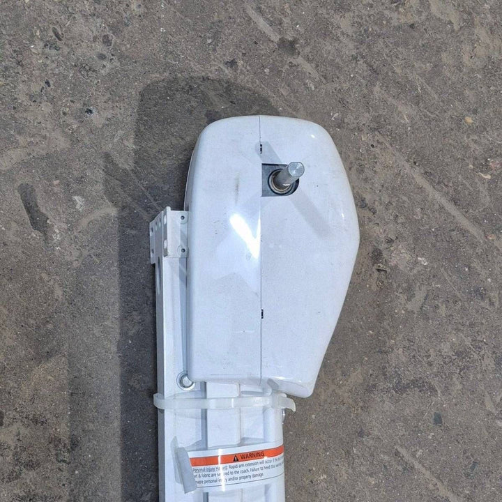 Used Lippert Awning Arm, Drive (Front), White, 59 1/2" - Solera Regal , 672049 (Drive Head) , 688366 (Arm Assembly) - Young Farts RV Parts