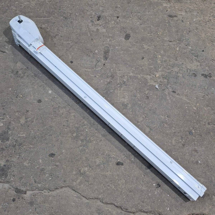 Used Lippert Awning Arm, Drive (Front), White, 59 1/2" - Solera Regal , 672049 (Drive Head) , 688366 (Arm Assembly) - Young Farts RV Parts