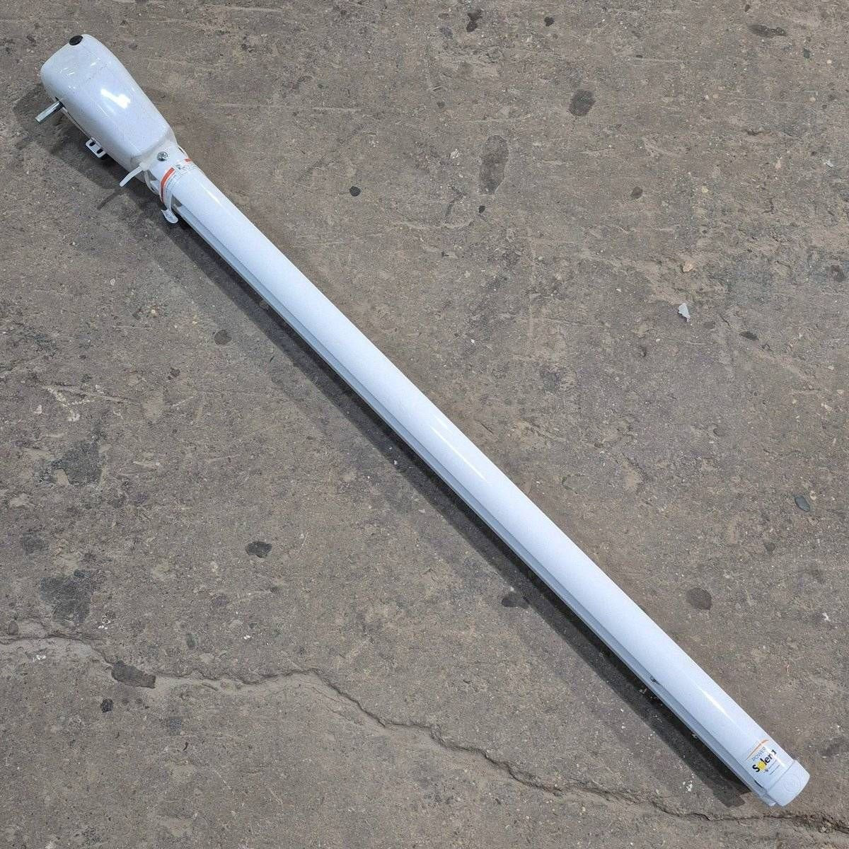 Used Lippert Awning Arm, Drive (Front), White, 59 1/2" - Solera Regal , 672049 (Drive Head) , 688366 (Arm Assembly) - Young Farts RV Parts