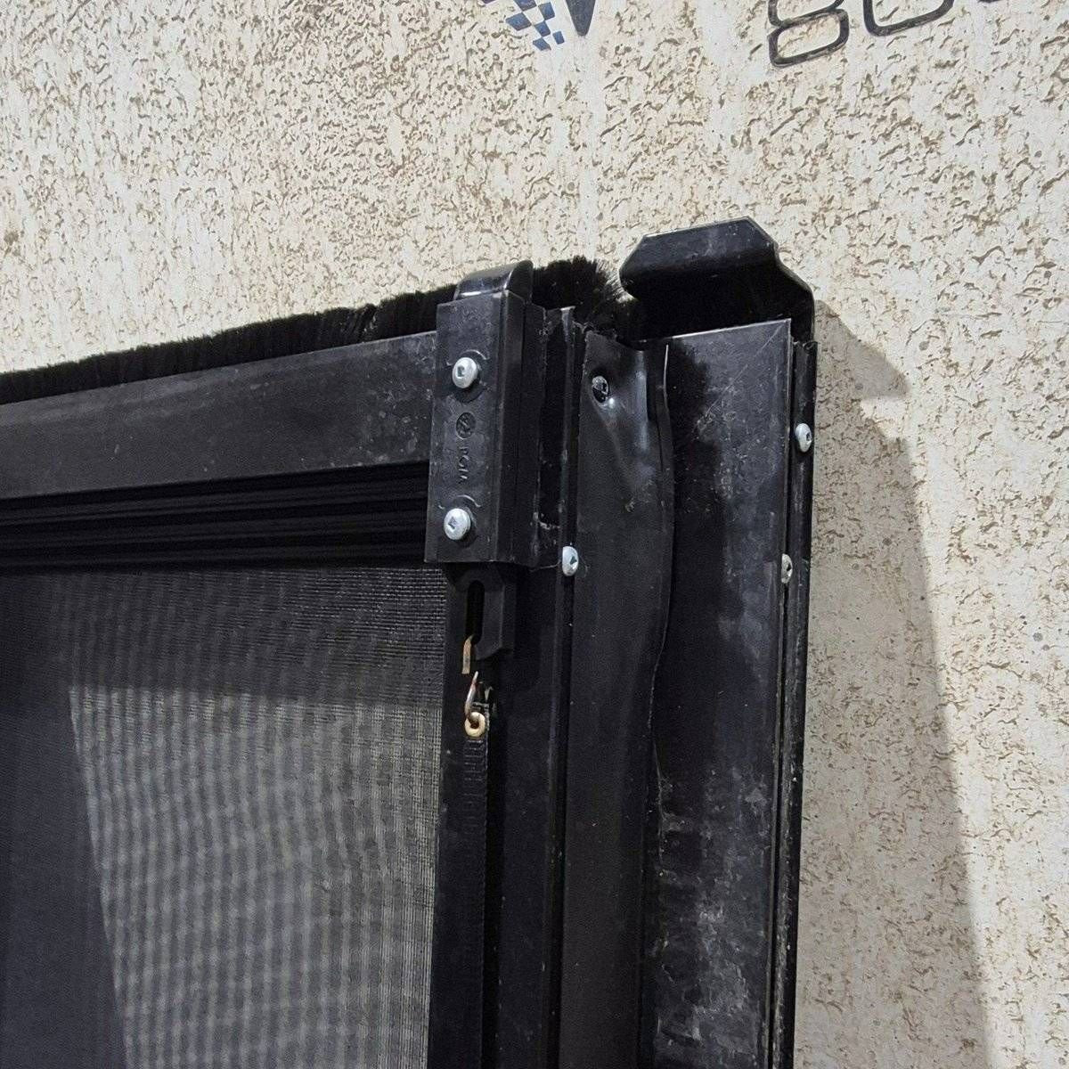 Used Lippert Toy Hauler Patio Wall Armor System Screen Door, Left Side - 82 1/4