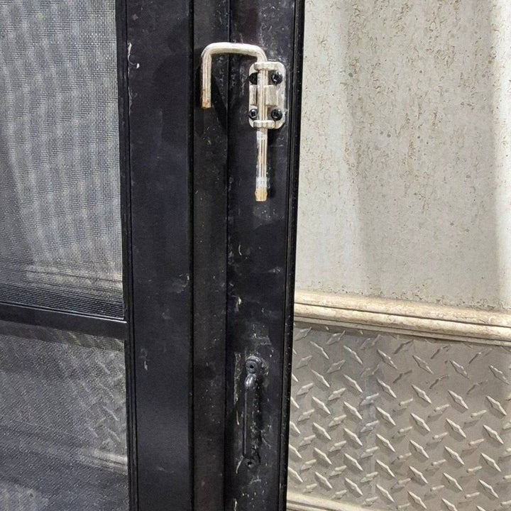 Used Lippert Toy Hauler Patio Wall Armor System Screen Door, Left Side - 82 1/4" X 47 5/8" - Young Farts RV Parts