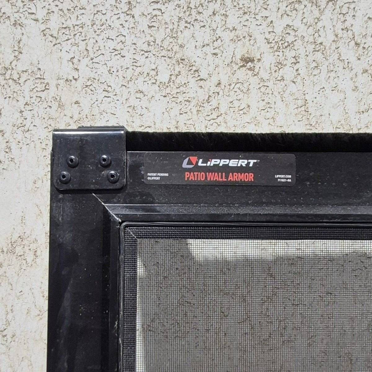 Used Lippert Toy Hauler Patio Wall Armor System Screen Door, Left Side - 82 1/4