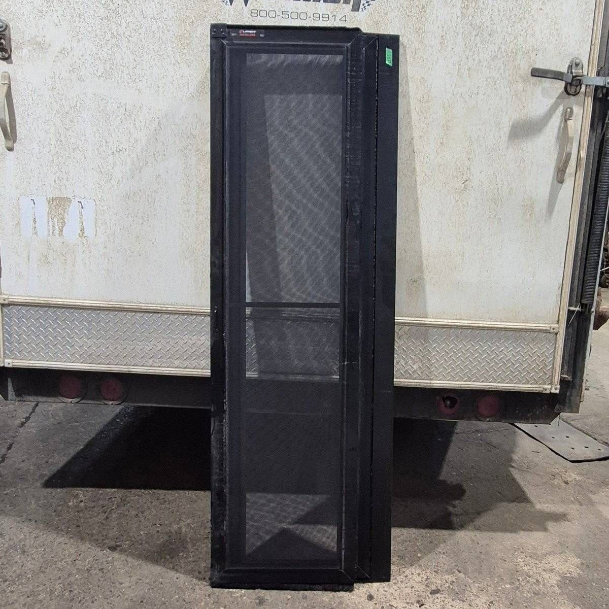 Used Lippert Toy Hauler Patio Wall Armor System Screen Door, Left Side - 82 1/4