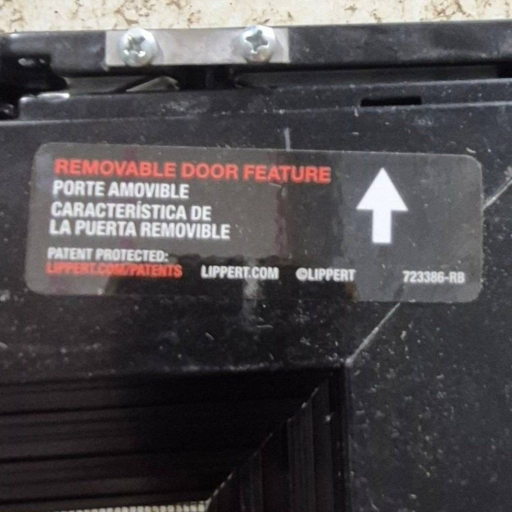Used Lippert Toy Hauler Patio Wall Armor System Screen Door, Right Side - 82 1/4