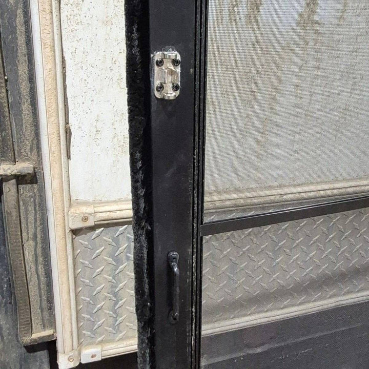 Used Lippert Toy Hauler Patio Wall Armor System Screen Door, Right Side - 82 1/4" X 47 5/8" - Young Farts RV Parts