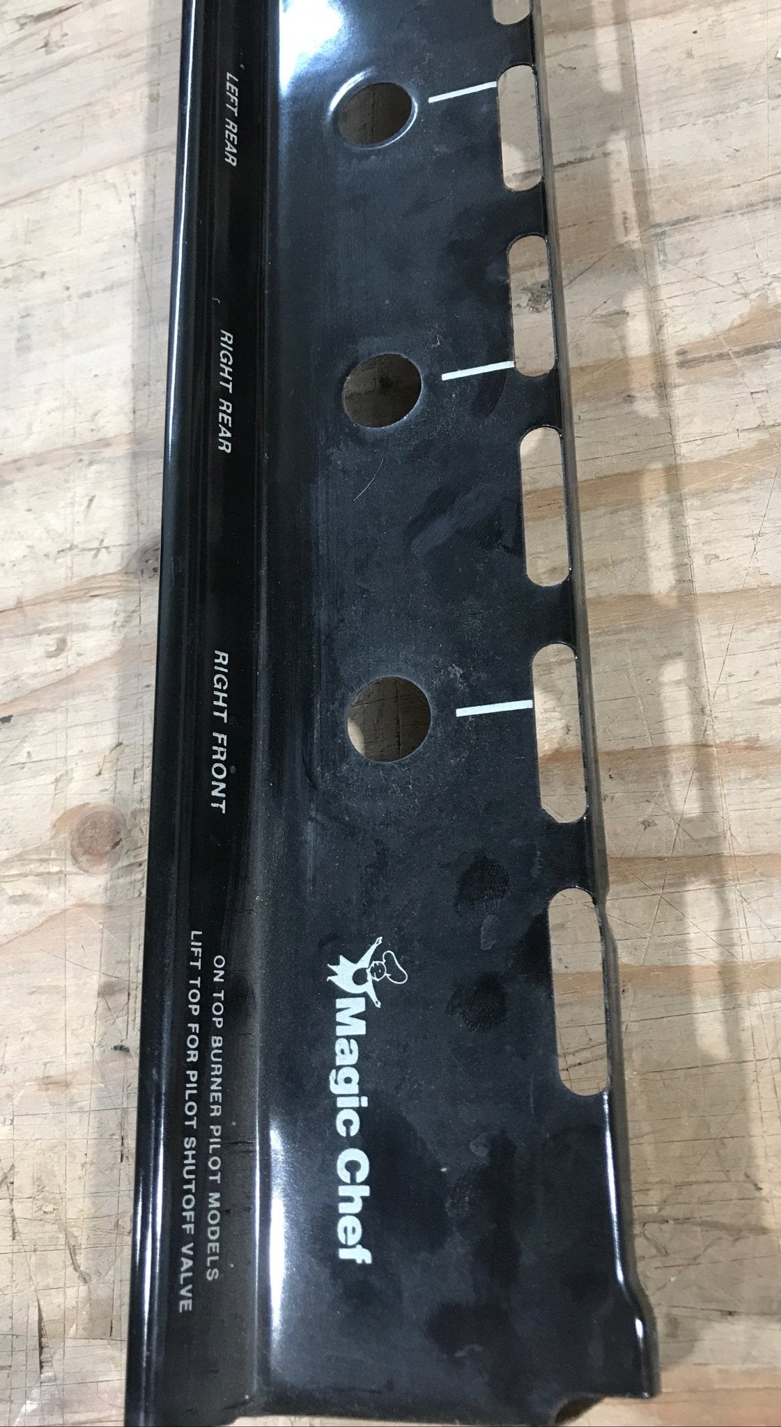 Used Magic Chef Oven Manifold Panel, Black - 2616F05490 - Young Farts RV Parts