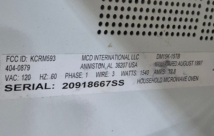Used Magic Chef RV Microwave - 21 3/4" W x 13 3/4" H x 12 1/2" D - Young Farts RV Parts