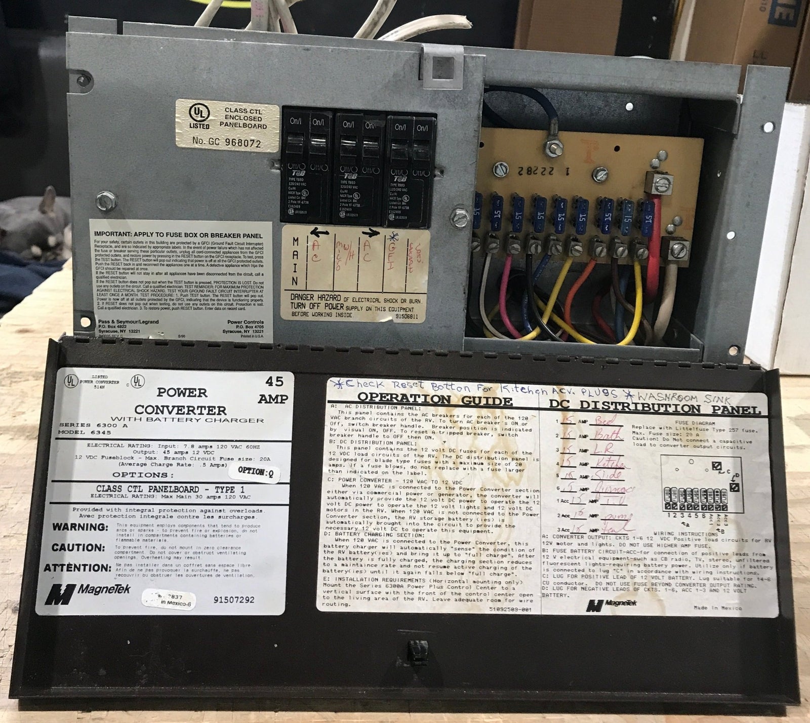 Used Magnetek 45 AMP Converter - Series 6300 A , Model 6345 - Young Farts RV Parts